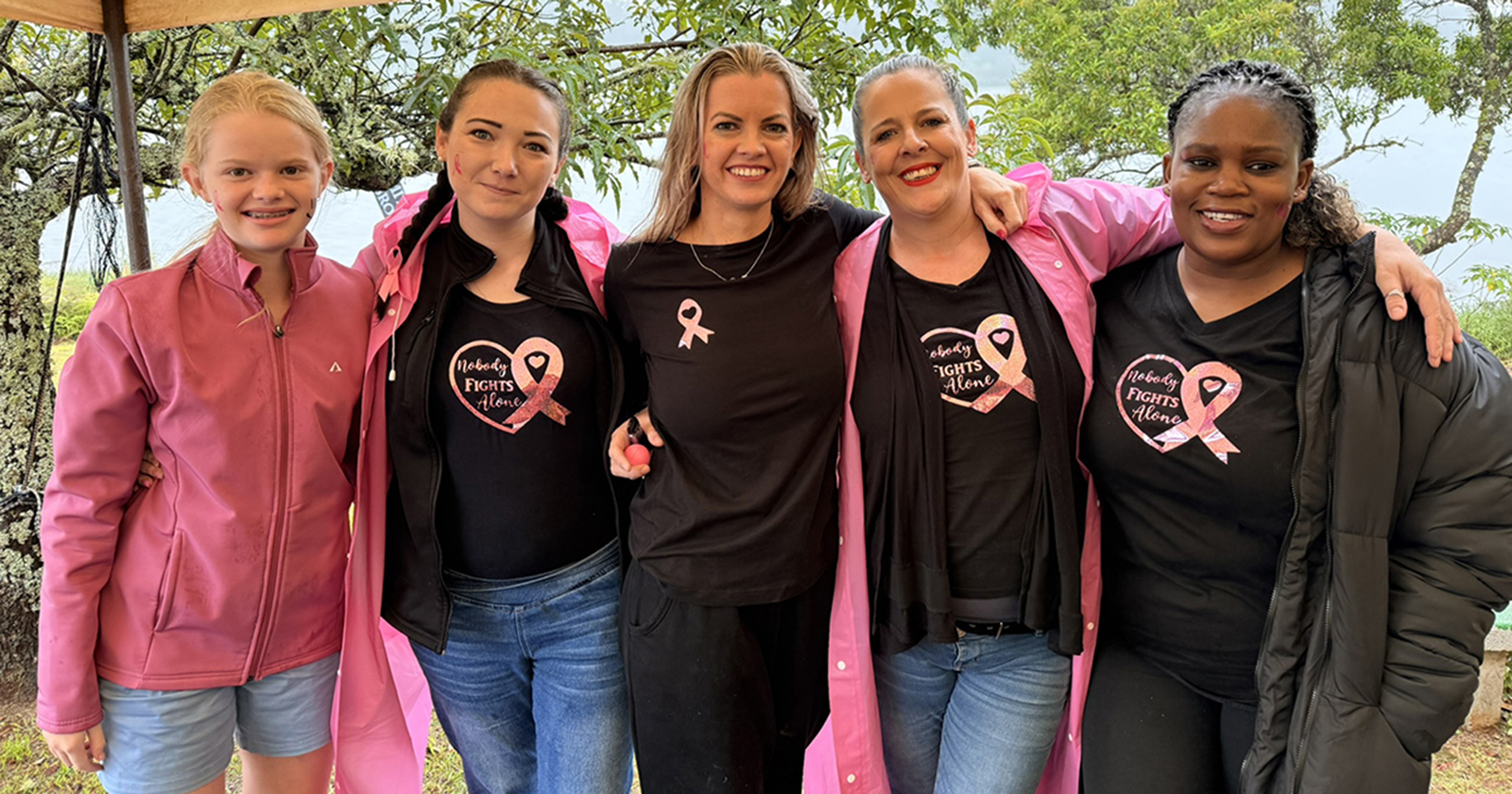 Hazel and friends brave icy waters for breast cancer awareness