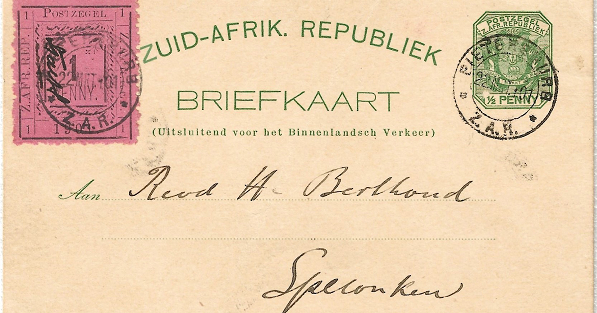 A "Briefkaart" that tells a fascinating story of stamps during the Boer War