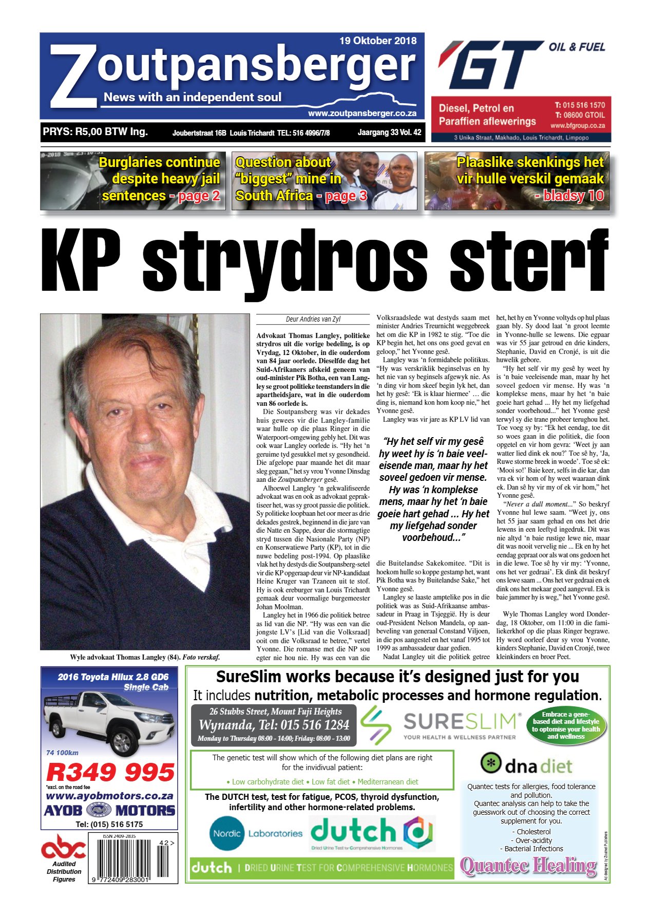 Zoutpansberger 19 Oct 2018