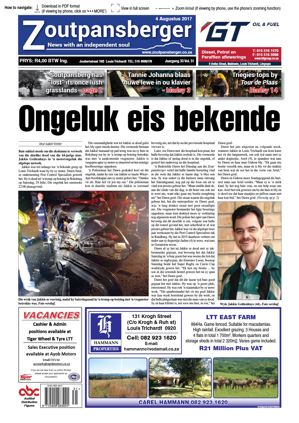 Zoutpansberger 4 Aug 2017
