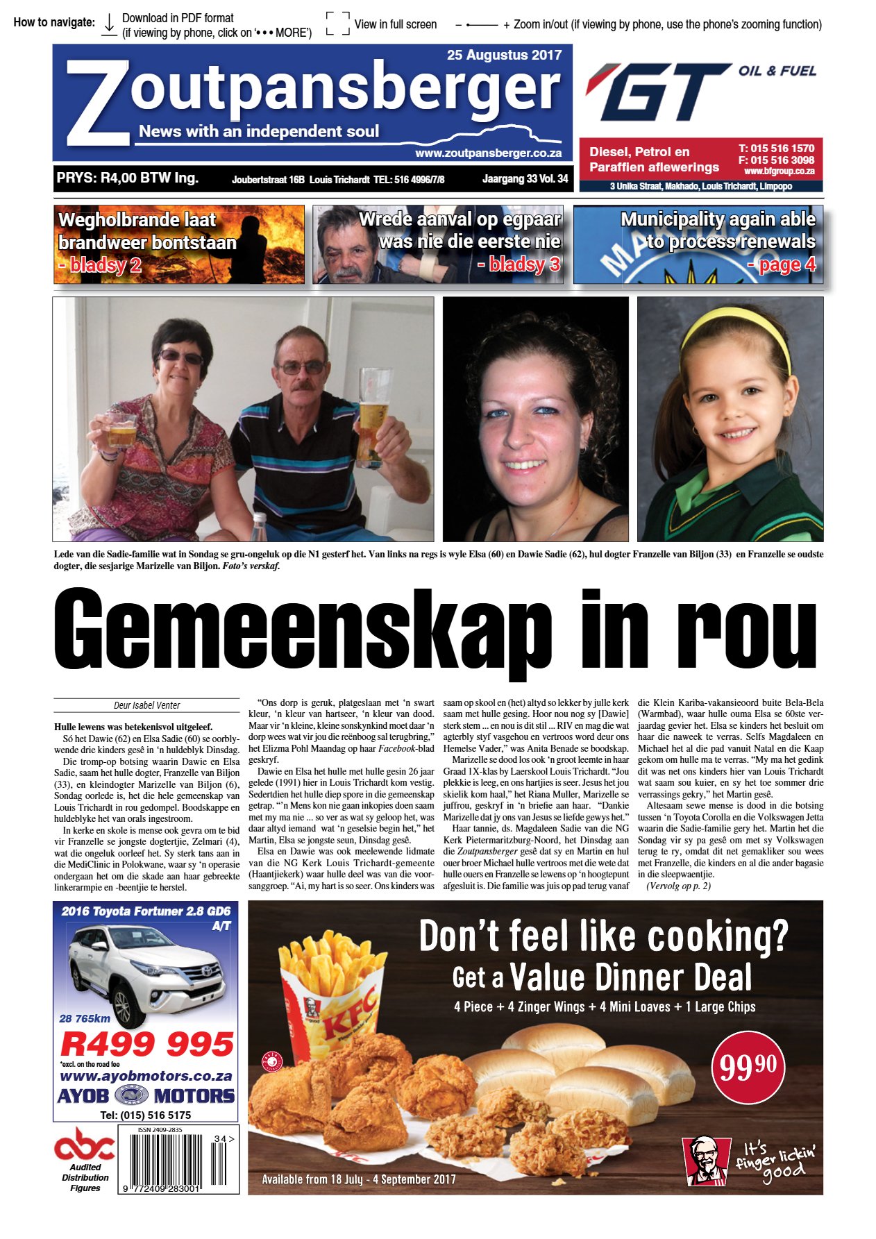 Zoutpansberger 25 Aug 2017