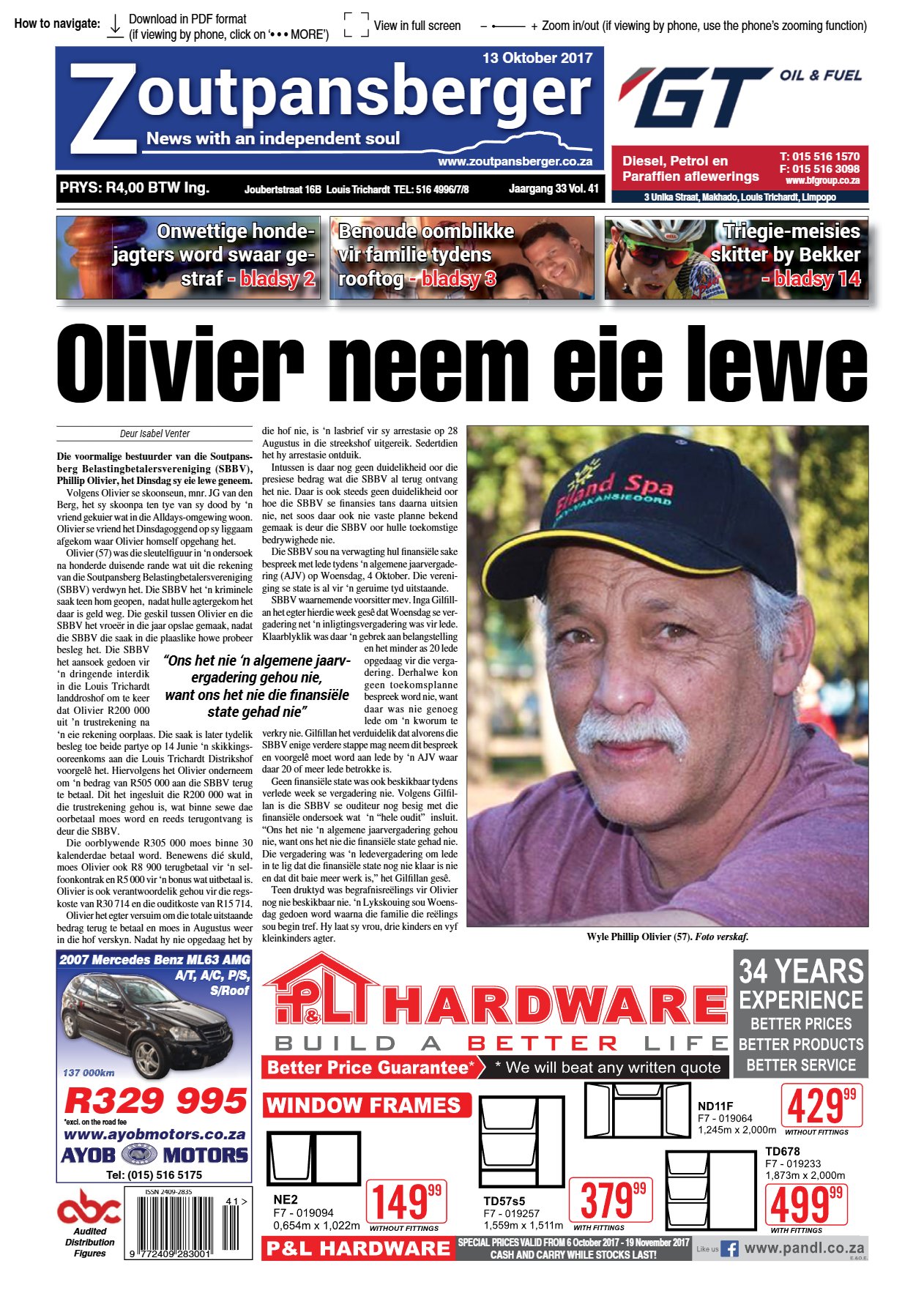 Zoutpansberger 13 Oct 2017
