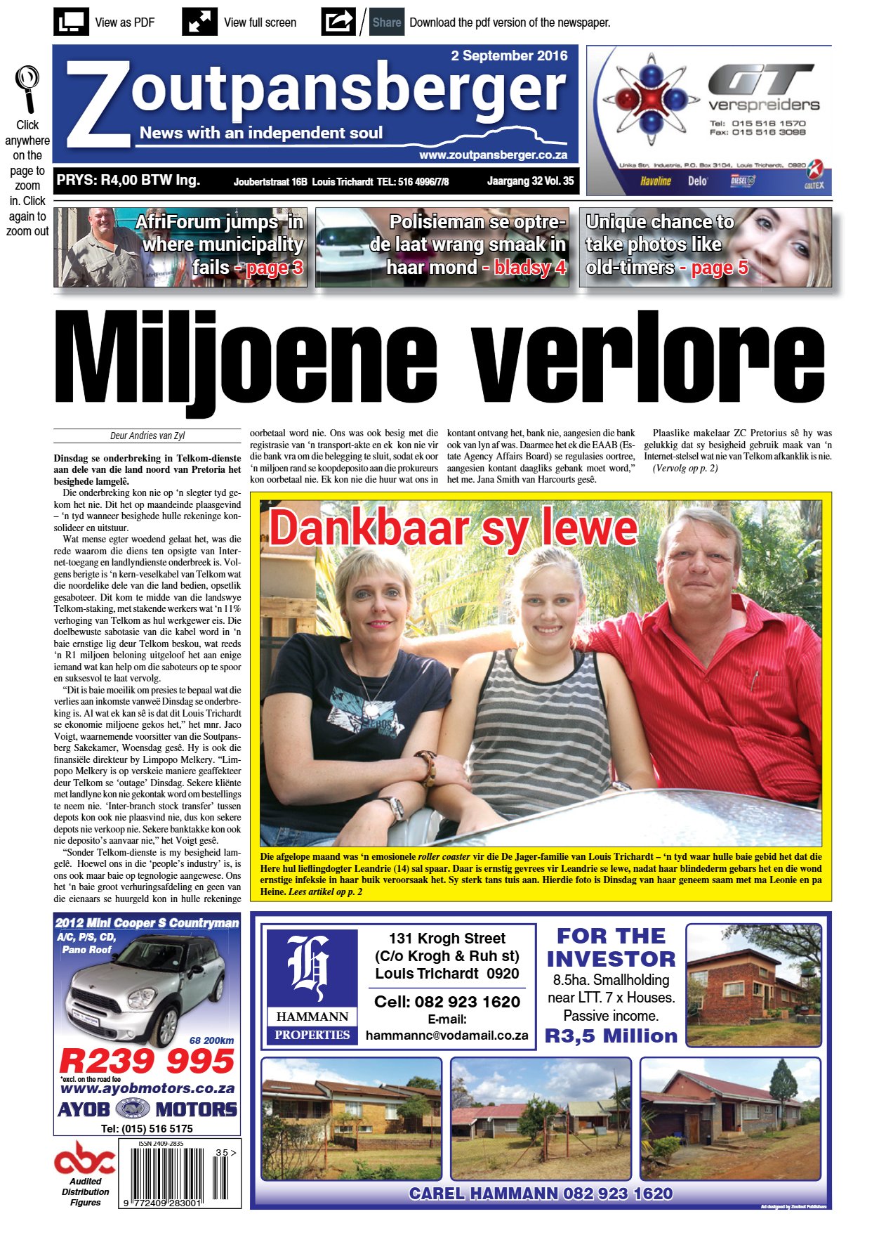 Zoutpansberger 2 Sept 2016