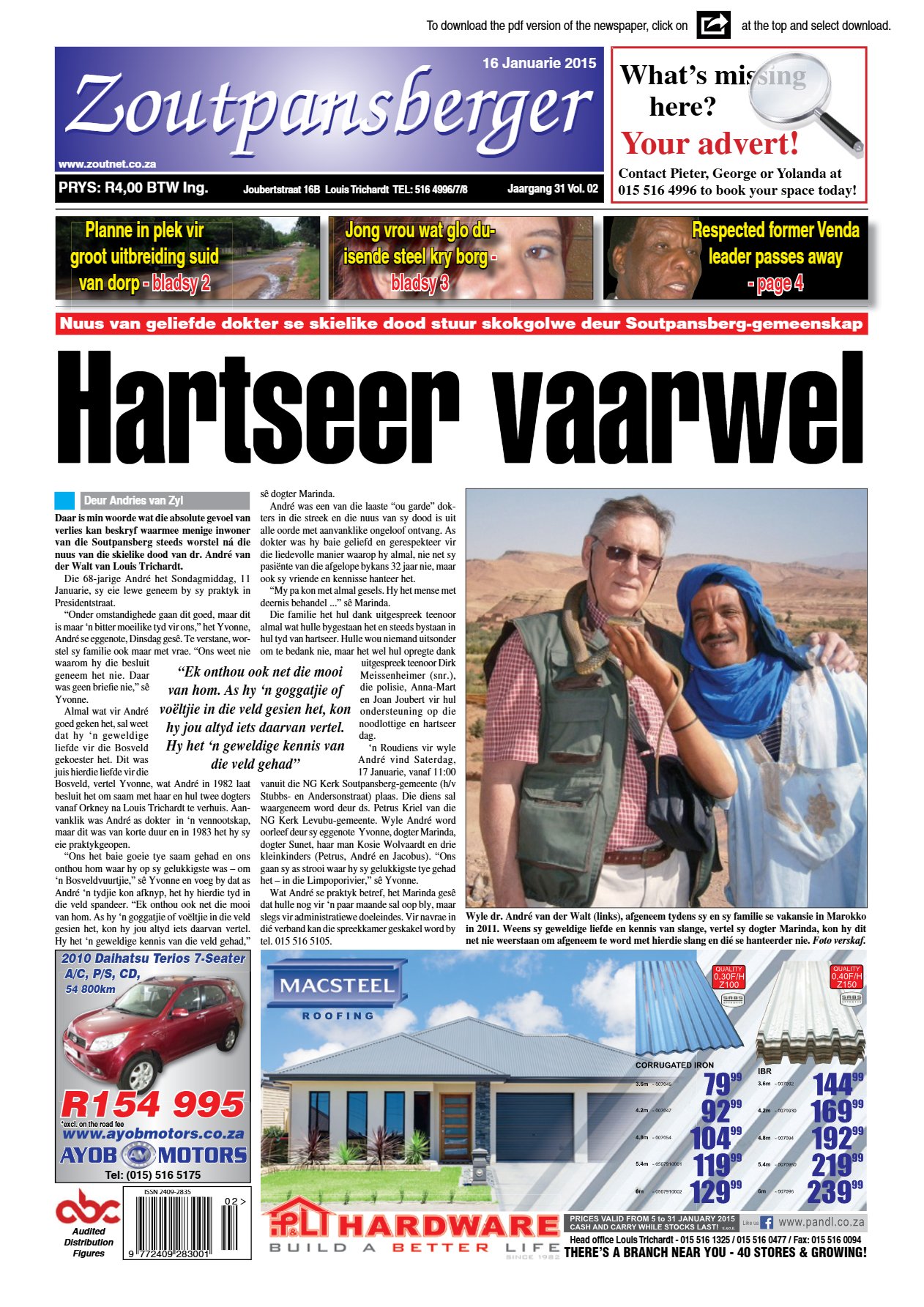 Zoutpansberger 16 Jan 2015