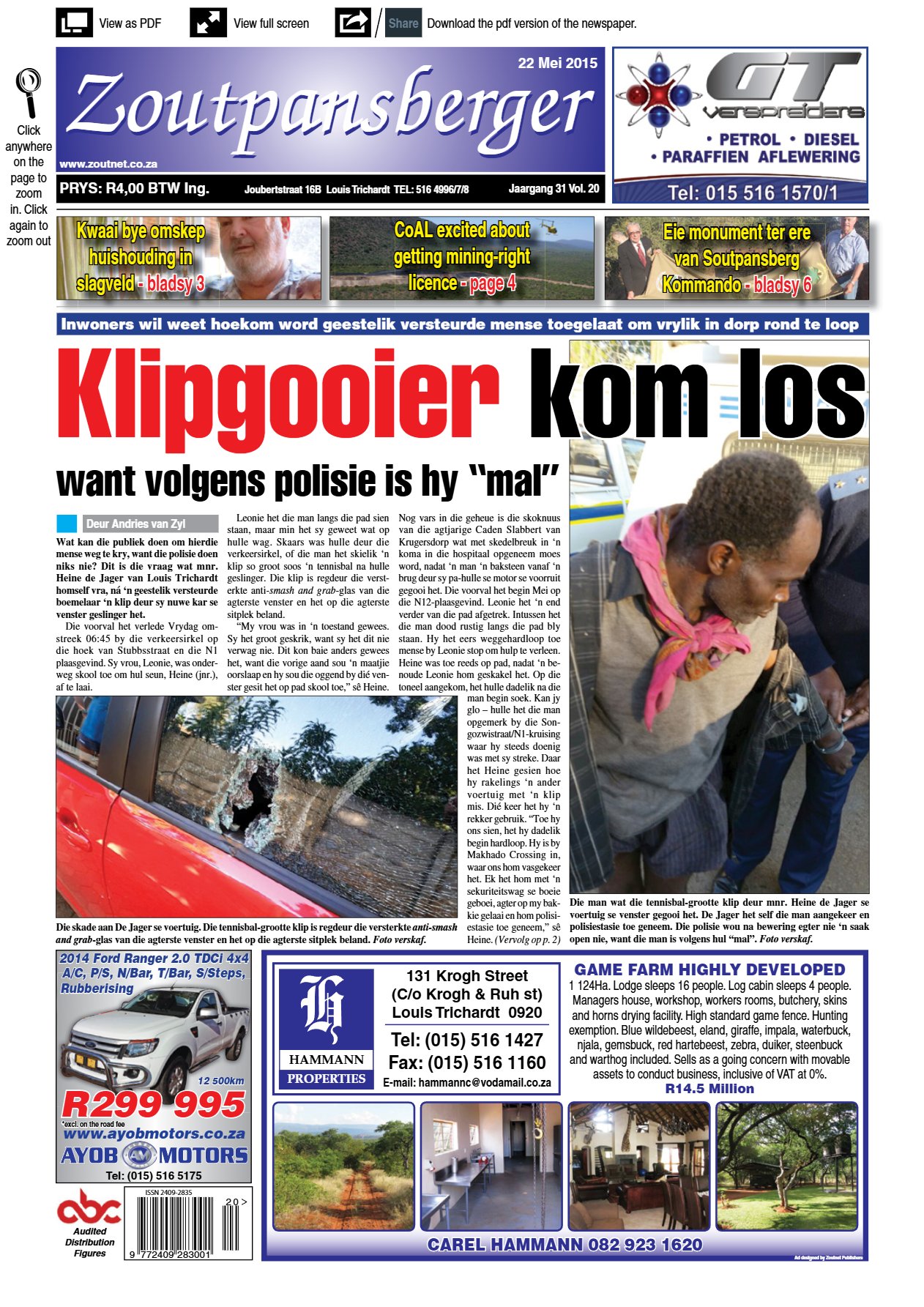 Zoutpansberger 22 May 2015