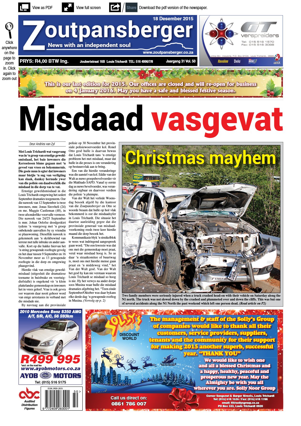 Zoutpansberger 18 Dec 2015