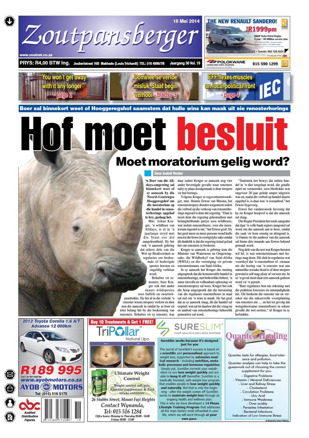 Zoutpansberger 16 May 2014